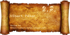 Ulbert Péter névjegykártya