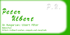 peter ulbert business card