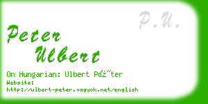 peter ulbert business card